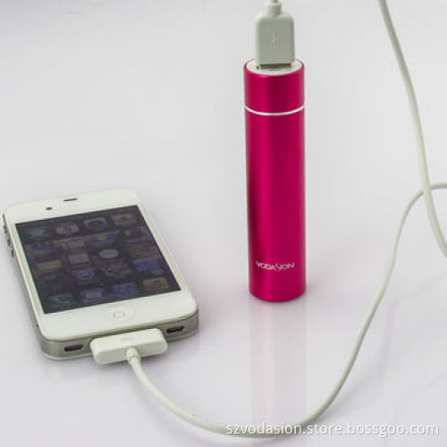 New Lipstick External Style Power Bank, 2600mAh Capacity, Rechargeable with Stainless Steel Design